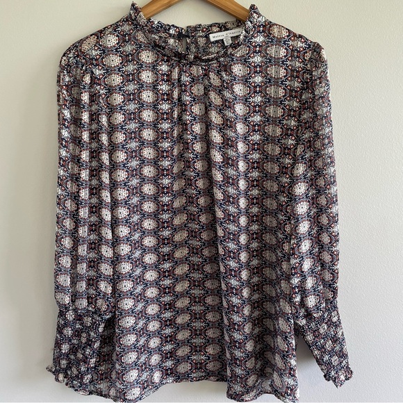 Maison d' Amelie Tops - Maison d' Amelie Women's Semi Sheer High Neck Blouse Multi Size Large